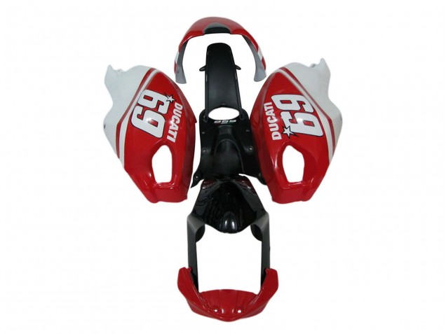 Comprar Carenados Moto Ducati Monster 696 796 1100 1100S 2008-2012 - Blanco Rojo Negro Brillante 69