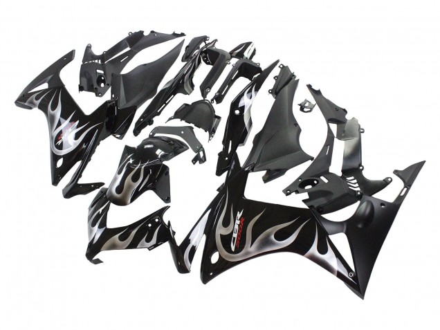 Comprar Carenados Moto Honda CBR500R 2013-2015 - Negro Brillante Plata Llama