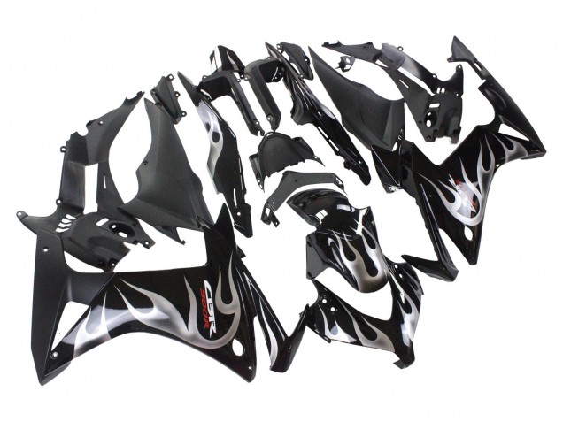 Comprar Carenados Moto Honda CBR500R 2013-2015 - Negro Brillante Plata Llama