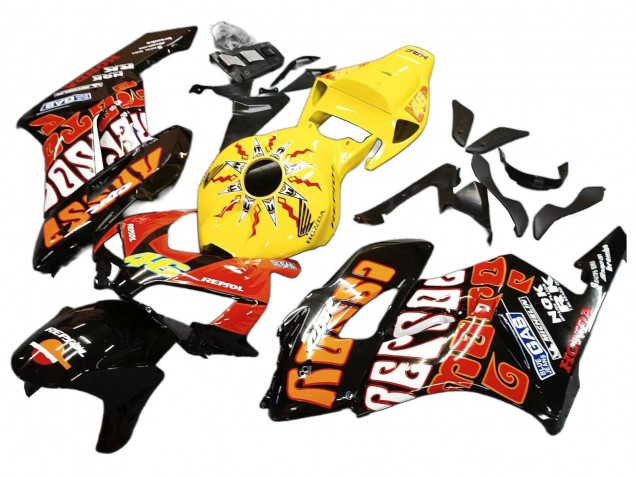 Comprar Carenados Moto Honda CBR1000RR 2004-2005 - Amarillo Naranja Negro Brillante Repsol Rossi 46