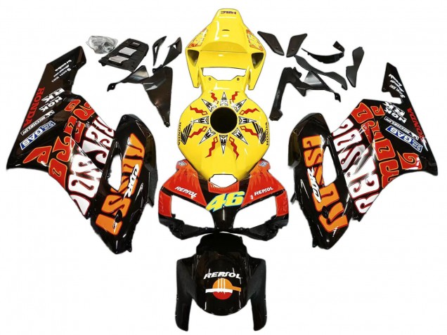 Comprar Carenados Moto Honda CBR1000RR 2004-2005 - Amarillo Naranja Negro Brillante Repsol Rossi 46