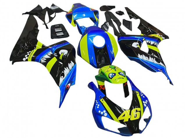 Comprar Carenados Moto Honda CBR1000RR 2006-2007 - Azul Fluorescent Verde Negro Brillante Tiburón 46