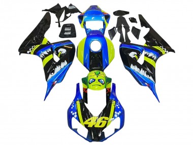 Comprar Carenados Moto Honda CBR1000RR 2006-2007 - Azul Fluorescent Verde Negro Brillante Tiburón 46