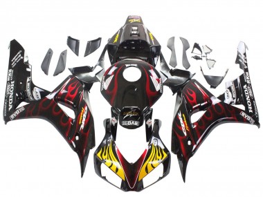 Comprar Carenados Moto Honda CBR1000RR 2006-2007 - Negro Brillante Amarillo Rojo Llama