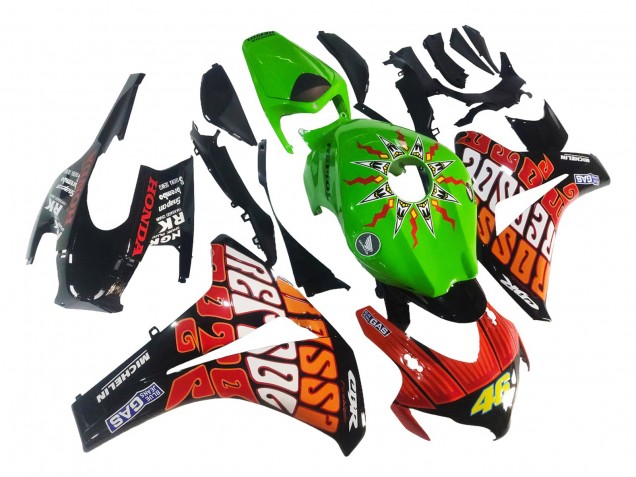 Comprar Carenados Moto Honda CBR1000RR 2008-2011 - Verde Naranja Negro Brillante Rossi Michelin 46