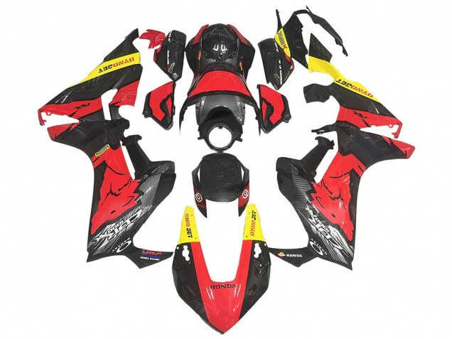 Comprar Carenados Moto Honda CBR1000RR 2017-2024 - Rojo Amarillo Negro FibraCarbono