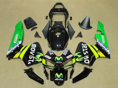 Comprar Carenados Moto Honda CBR600RR 2003-2004 - Negro Brillante Amarillo Verde MoviStar Castrol