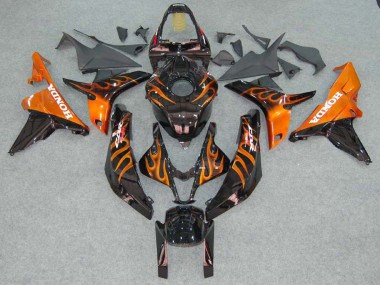 Comprar Carenados Moto Honda CBR600RR 2007-2008 - Negro Brillante Naranja Llama