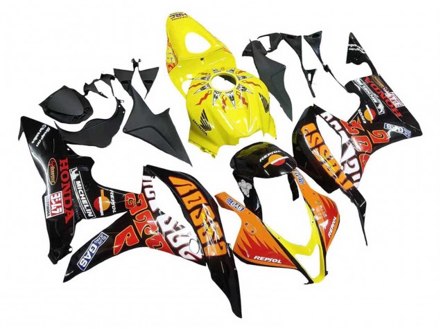 Comprar Carenados Moto Honda CBR600RR 2007-2008 - Amarillo Naranja Negro Brillante Rossi Repsol