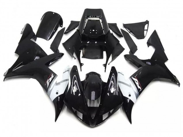 Comprar Carenados Moto Yamaha YZF R1 2002-2003 - Negro Brillante Blanco Plata