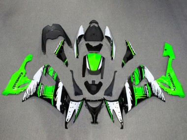 Comprar Carenados Moto Kawasaki ZX10R 2008-2010 - Blanco Verde Negro Brillante Llama