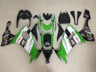 Comprar Carenados Moto Kawasaki ZX10R 2008-2010 - Blanco Verde Negro Brillante Motul Neos Banca Petas