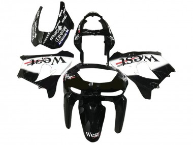 Comprar Carenados Moto Kawasaki ZX6R 1998-1999 - Negro Brillante Blanco West