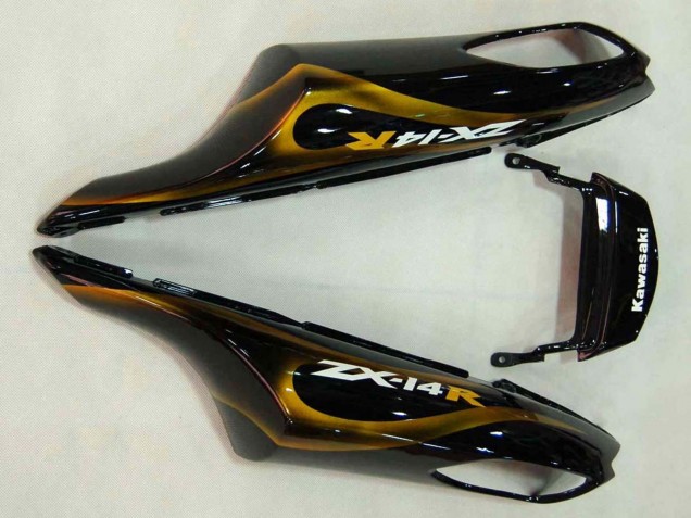 Comprar Carenados Moto Kawasaki ZX14R ZZR1400 2006-2011 - Negro Brillante Oro Llama