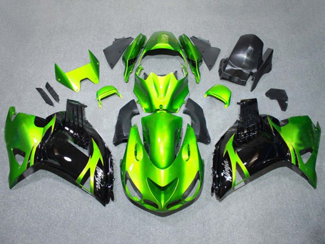Comprar Kits Carenados Moto Kawasaki ZX14R ZZR1400 2006-2011 - Verde Negro Brillante