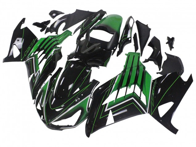 Comprar Carenados Moto Kawasaki ZX14R ZZR1400 2012-2024 - Verde Negro Brillante Raya