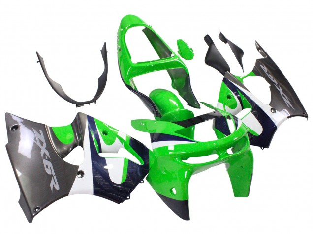 Comprar Carenados Moto Kawasaki ZX6R 1998-1999 - Verde Blanco Azul Oscuro Plata