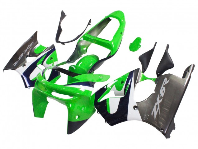 Comprar Carenados Moto Kawasaki ZX6R 1998-1999 - Verde Blanco Azul Oscuro Plata