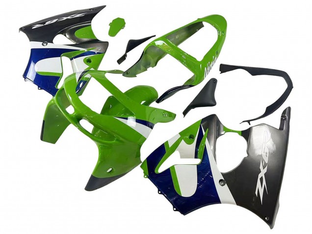 Comprar Carenados Moto Kawasaki ZX6R 1998-1999 - Verde Blanco Azul Plata Negro Brillante