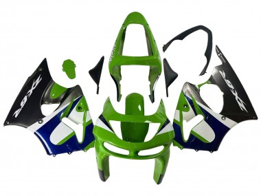 Comprar Carenados Moto Kawasaki ZX6R 1998-1999 - Verde Blanco Azul Plata Negro Brillante