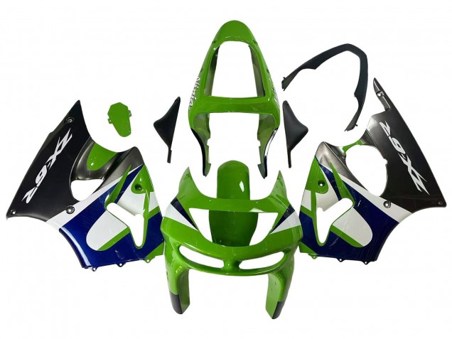 Comprar Carenados Moto Kawasaki ZX6R 1998-1999 - Verde Blanco Azul Plata Negro Brillante