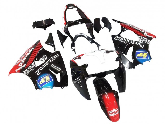 Comprar Carenados Moto Kawasaki ZX6R 2000-2002 - Negro Brillante Rojo Azul Rojo PlayStation 2