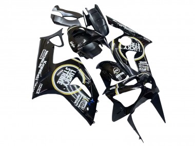Comprar Carenados Moto Kawasaki ZX6R 2003-2004 - Negro Brillante Blanco Motul Lucky Strike