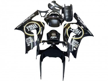 Comprar Carenados Moto Kawasaki ZX6R 2003-2004 - Negro Brillante Blanco Motul Lucky Strike