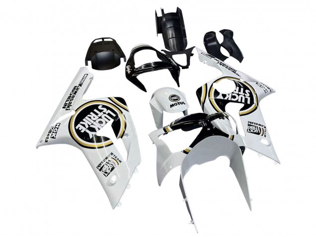 Comprar Carenados Moto Kawasaki ZX6R 2003-2004 - Blanco Negro Motul Lucky Strike
