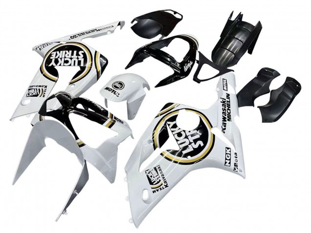 Comprar Carenados Moto Kawasaki ZX6R 2003-2004 - Blanco Negro Motul Lucky Strike