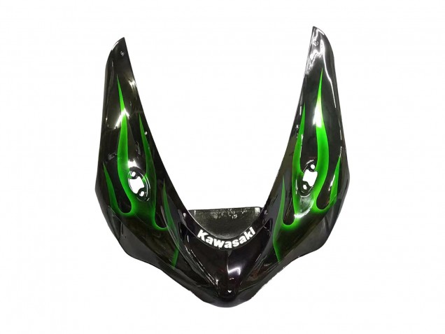 Comprar Carenado Moto Kawasaki ZX6R 2005-2006 - Negro Brillante Verde Llama