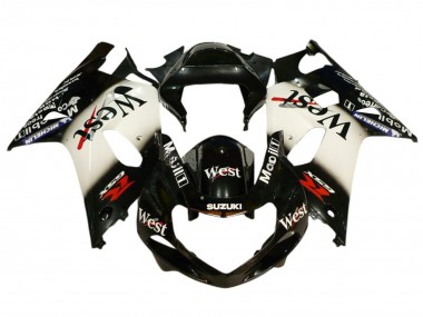 Comprar Carenados Moto Suzuki GSXR 600 / GSXR 750 2001-2003 - Negro Brillante Blanco West Rojo