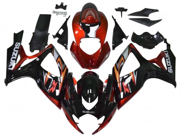 Comprar Carenados Moto Suzuki GSXR 600 / GSXR 750 2006-2007 - Rojo Negro Brillante Naranja
