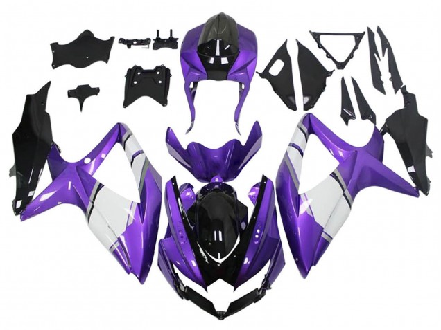 Comprar Carenados Moto Suzuki GSXR 600 / GSXR 750 2008-2010 - Púrpura Blanco Negro Brillante