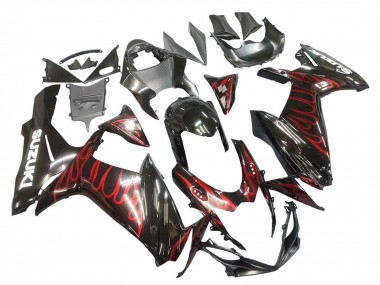 Comprar Carenados Moto Suzuki GSXR 600 / GSXR 750 2011-2024 - Negro Brillante Rojo Llama