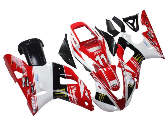 Comprar Carenados Moto Yamaha YZF 1000 R1 1998-1999 - Rojo Blanco Negro Amarillo Monstruo Milwaukee MAXXIS 11