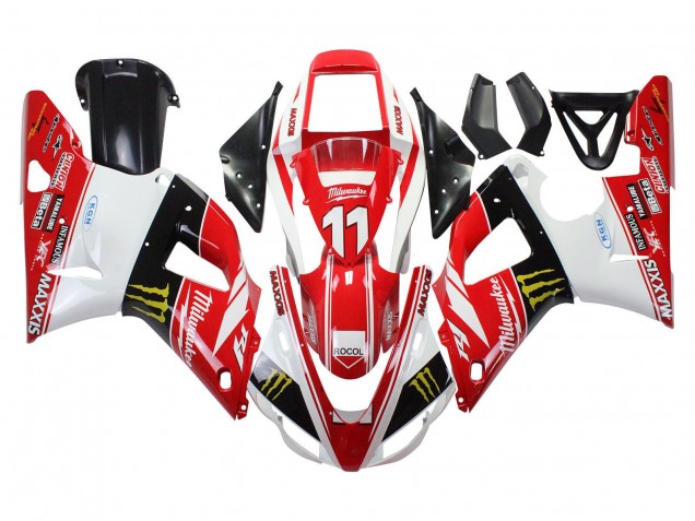 Comprar Carenados Moto Yamaha YZF 1000 R1 1998-1999 - Rojo Blanco Negro Amarillo Monstruo Milwaukee MAXXIS 11
