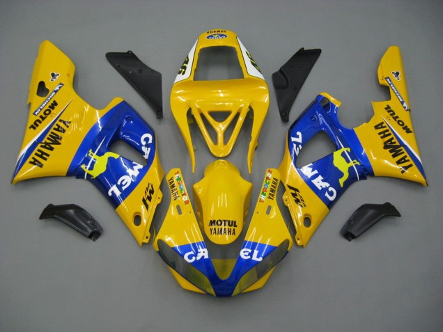 Comprar Carenados Moto Yamaha YZF 1000 R1 2000-2001 - Blanco Amarillo Azul Motul Camello