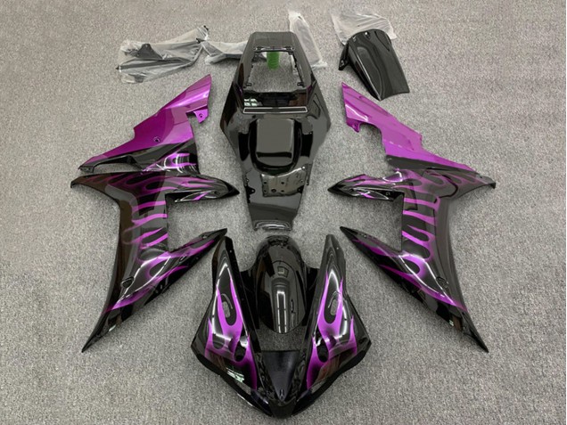 Comprar Carenados Moto Yamaha YZF 1000 R1 2002-2003 - Negro Brillante Púrpura Llama