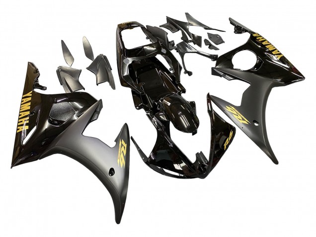 Comprar Carenados Moto Yamaha YZF R6 2003-2004 - Negro Brillante Negro Mate Oro Calcomanías