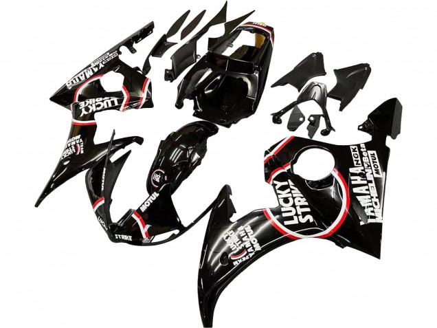 Comprar Carenados Moto Yamaha YZF R6 2003-2004 - Negro Brillante Rojo Blanco Lucky Strike Motul