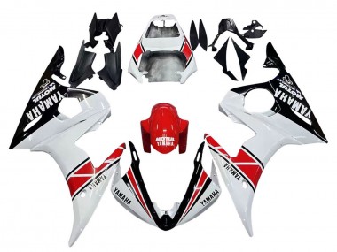 Comprar Carenados Moto Yamaha YZF R6S 2006-2009 - Blanco Rojo Negro Brillante Motul
