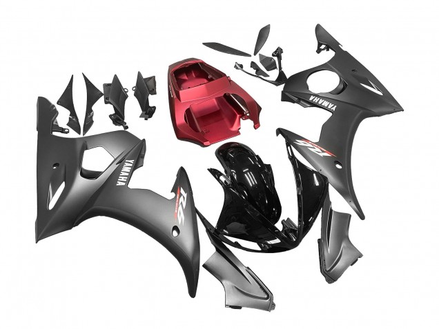 Comprar Carenados Moto Yamaha YZF R6 2003-2004 - Rojo Negro Brillante Negro Mate