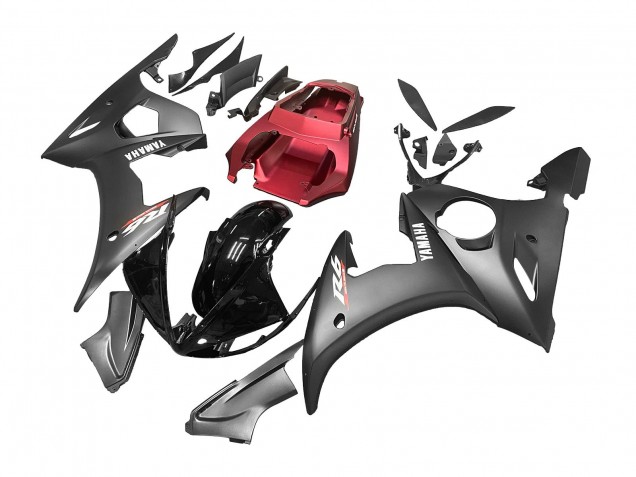 Comprar Carenados Moto Yamaha YZF R6 2003-2004 - Rojo Negro Brillante Negro Mate