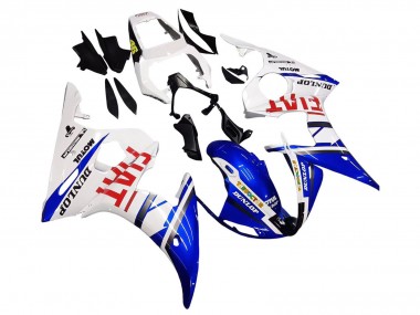 Comprar Carenados Moto Yamaha YZF 600 R6 2005 - Blanco Azul Dunlop Fiat Motul