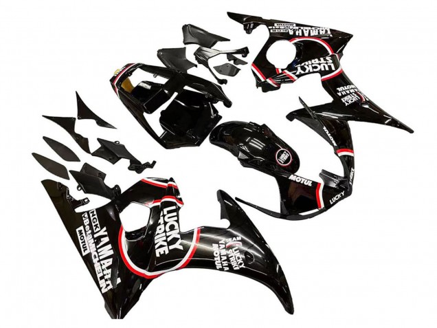 Comprar Carenados Moto Yamaha YZF 600 R6 2005 - Negro Brillante Blanco Lucky Strike Motul