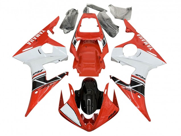Comprar Carenados Moto Yamaha YZF 600 R6 2005 - Blanco Rojo Negro Brillante
