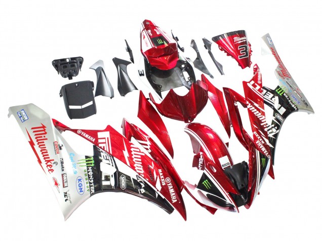 Comprar Carenados Moto Yamaha YZF 600 R6 2006-2007 - Blanco Rojo Negro Verde Monstruo Milwaukee