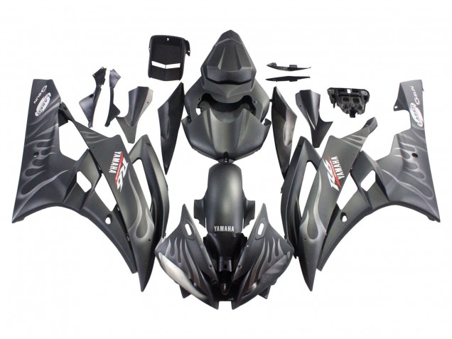 Comprar Carenados Moto Yamaha YZF 600 R6 2006-2007 - Negro Mate Plata Llama