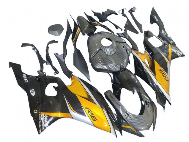 Comprar Carenados Moto Yamaha YZF 600 R6 2017-2025 - Oro Negro FibraCarbono